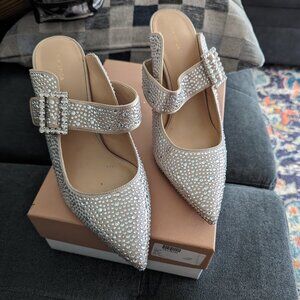 Via Spiga Bejeweled nude Clara pump